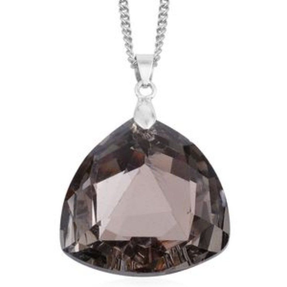 Simulatedย Gray Sapphire Silvertone Pendant With Chain (18 in)